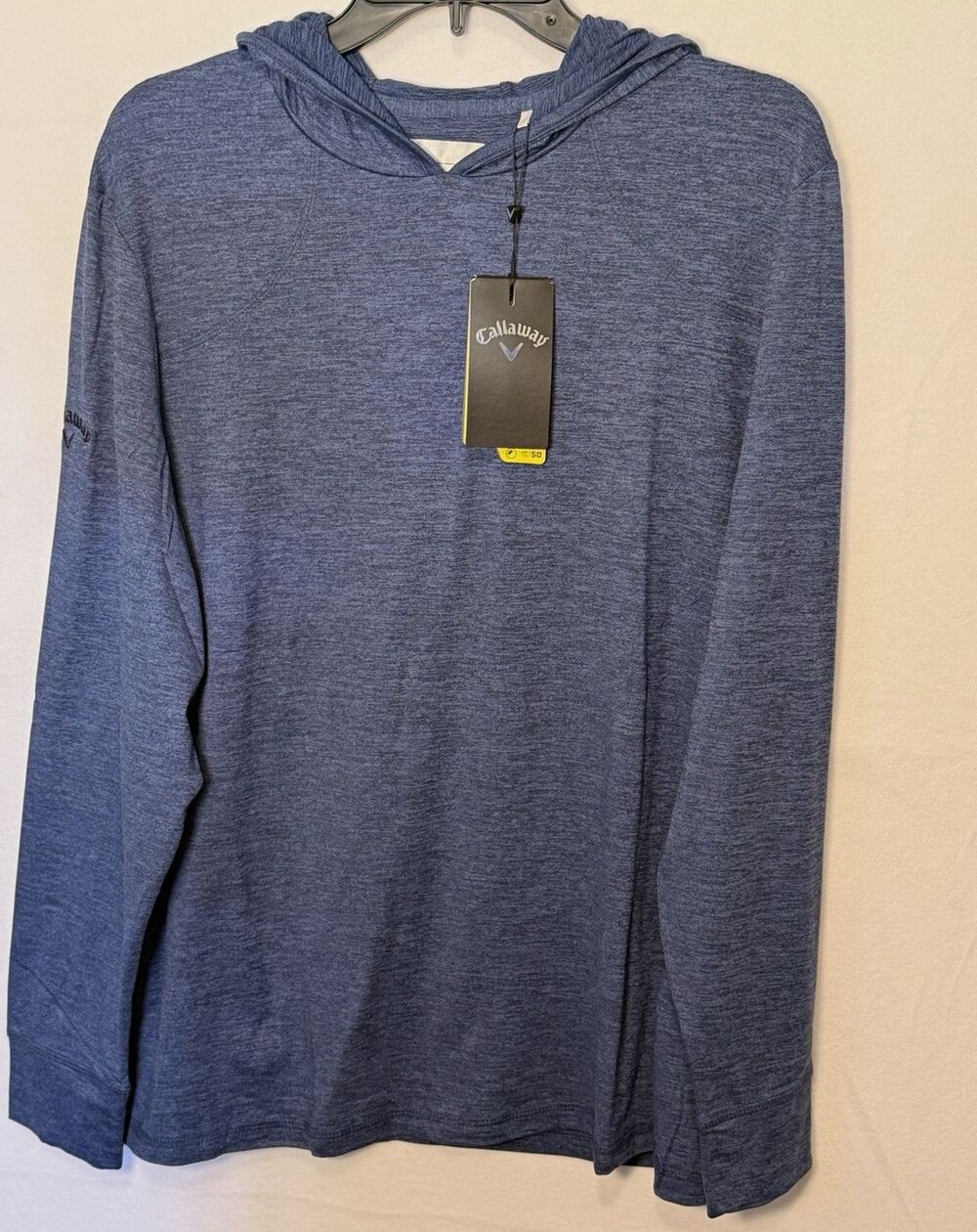 Callaway Weather Series Heathered Pullover Hoodie Blue Men's XL UPF 50 LS